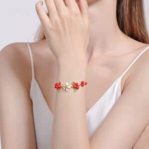 Rote-Beerenblüte Armband – Bild 4