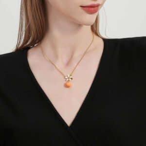 Orange Halskette – Bild 4