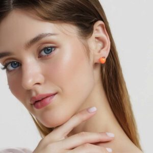 Orange Ohrstecker – Bild 4